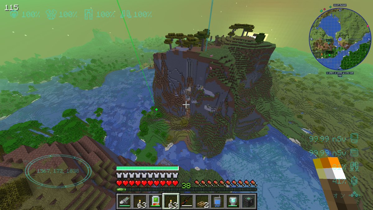 jimmy_33's tweet image. 【マイクラ #MekanismMOD 再起動】9/23
パトラッシュ、僕もう疲れたよ…エンドポータルを捜してるあいだに3連休終わってしまった。しかたないのでちょっとズルしてSeedMap使うー
やはり少しずれてたみたいだ。ていうかなんだこの崖！ちょいちょい穴開いててスケルトンの巣だし。平日はちょっと無理か