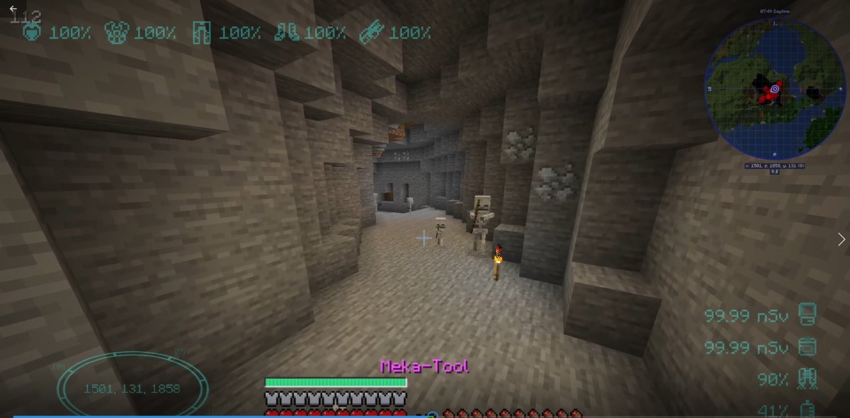 jimmy_33's tweet image. 【マイクラ #MekanismMOD 再起動】9/23
パトラッシュ、僕もう疲れたよ…エンドポータルを捜してるあいだに3連休終わってしまった。しかたないのでちょっとズルしてSeedMap使うー
やはり少しずれてたみたいだ。ていうかなんだこの崖！ちょいちょい穴開いててスケルトンの巣だし。平日はちょっと無理か