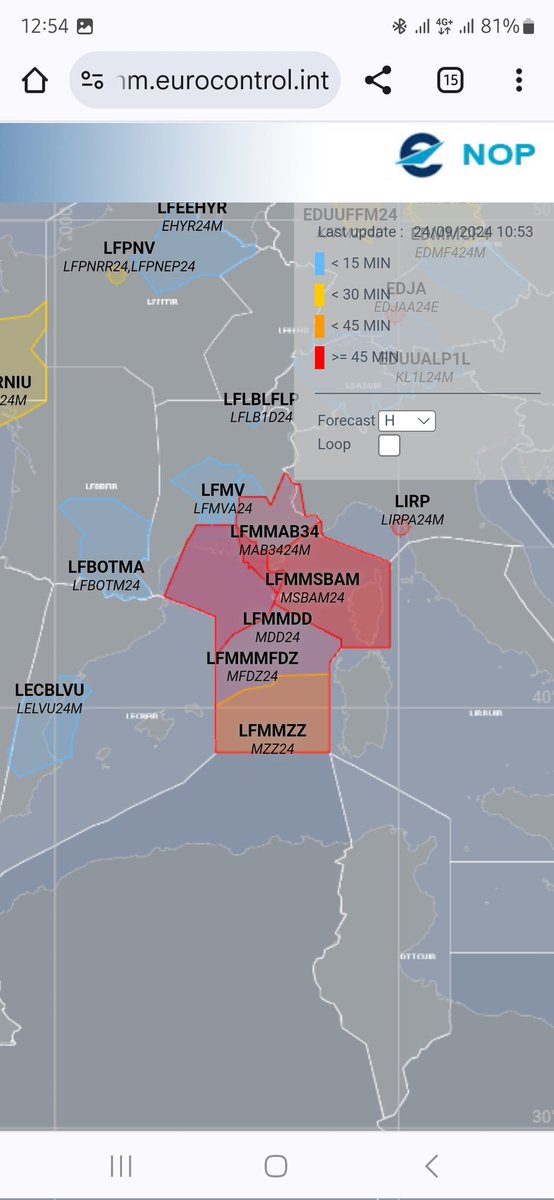 Info Eurocontrol:
⚠️ Fallo de los equipos de radio en la zona sur de Francia en limite con el espacio aéreo español. Probables desvíos de ruta e importantes demoras por seguridad. #SafetyFirst