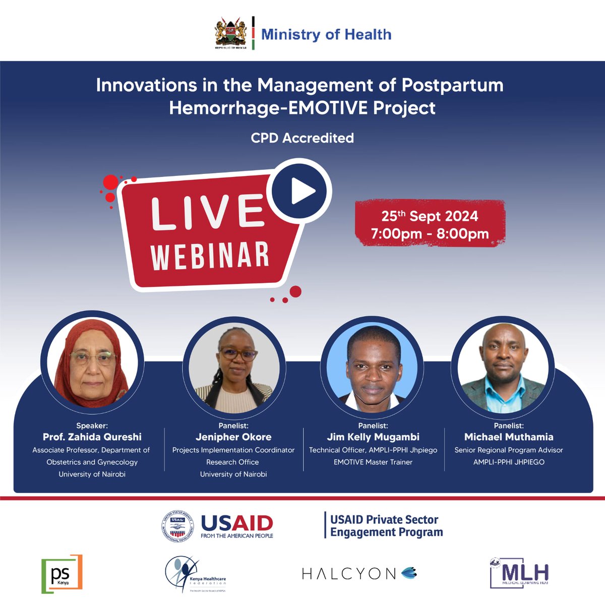 📢Happening tomorrow (25-Sep-2024)! Join the Kenya <a href="/EmotiveTrial/">E-MOTIVE Trial</a> team <a href="/uonbi/">University of Nairobi</a> &amp; AMPLI-PPHI team for a discussion on <a href="/EmotiveTrial/">E-MOTIVE Trial</a> &amp; innovations in #PPH management! <a href="/USAID/">USAID</a> <a href="/Jhpiego/">Jhpiego</a> <a href="/HRPresearch/">HRP</a> <a href="/unibirm_CMH/">College of Medicine and Health (UoB)</a> <a href="/bIGIdeas_UoB/">IGI Birmingham</a> <a href="/ammalife/">Ammalife</a> <a href="/ConceptFNDN/">Concept Foundation</a> <a href="/UCLBehaveChange/">UCL Centre for Behaviour Change</a> @UniMelb
