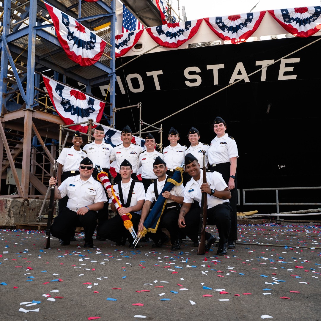 MMAAdmissions's tweet photo. On 9/9, we celebrated the christening of the T.S. Patriot State, marking the beginning of its career training the future of the maritime industry. We can't wait for its arrival in Buzzards Bay, and even more, it's first Sea Term voyage!

Photos:
Marad
Philly Shipyard
U.S. DOT https://t.co/Z5YtslsyIR