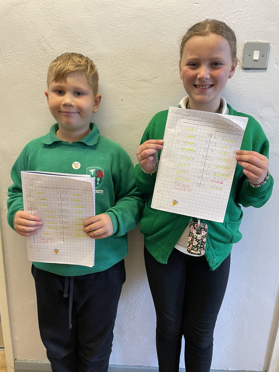 Some super maths work brought down to me today from Miss Townsend’s class.  They showed me all about their work on odd and even numbers. Da iawn 🌟