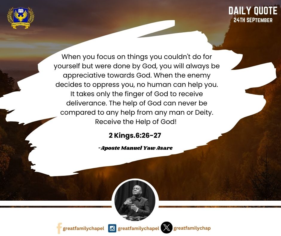 greatfamilychap's tweet photo. Speak it, believe it and share it.
Have a blessed day!
#apostlemanuelyawasare
#Dailyquote
#24thseptember https://t.co/PQdhADcEwc