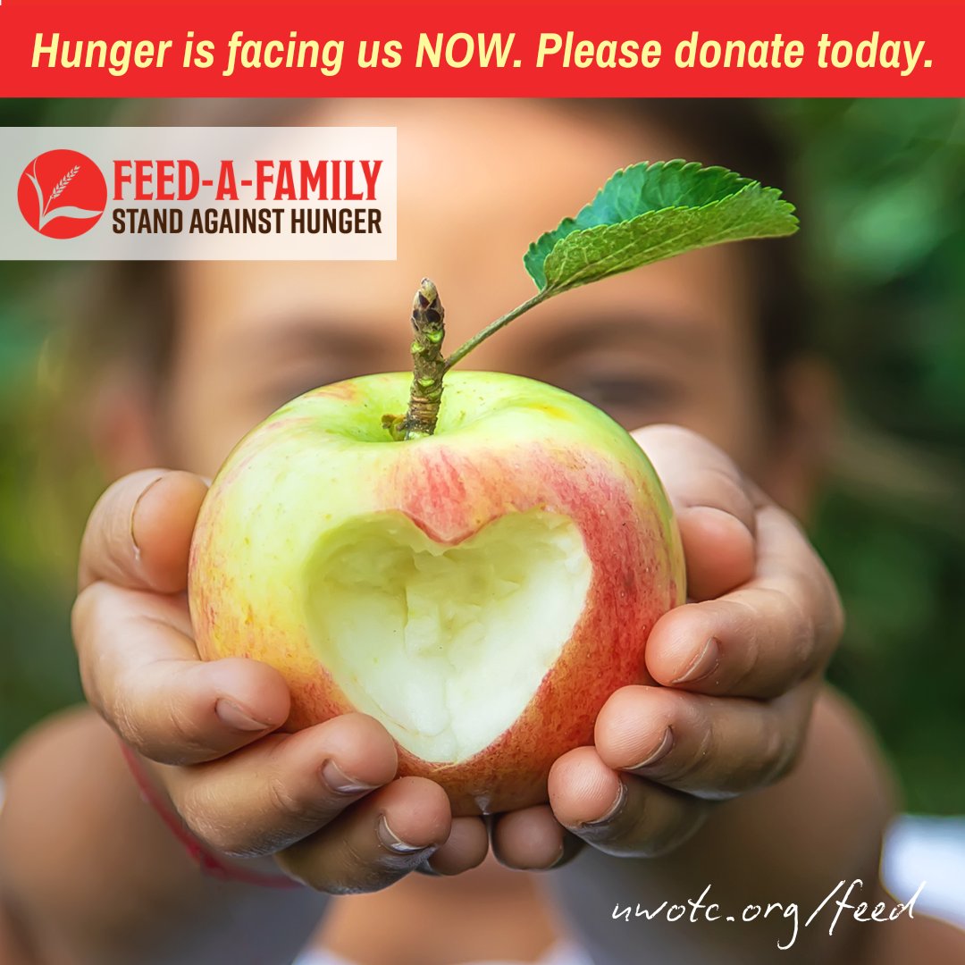 uwoftc's tweet image. Will you #StandAgainstHunger with us this September? Please donate to our Feed-A-Family campaign and help us feed every neighbor in need. uwotc.org/feed. 🍎