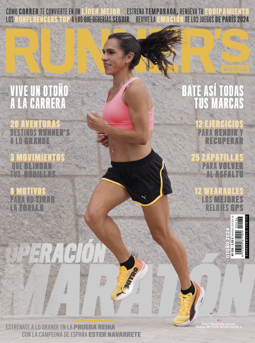 ESTER NAVARRETE protagoniza la OPERACIÓN MARATÓN de la portada de otoño de Runner's World España 👟💥

La campeona de España se calza sus PUMA y nos cuenta sus secretos en un número centrado en la maratón

¡Esta semana en tu quiosco!
CORRE a por ella 🏃🏻‍♀️

➡️runnersworld.com/es/noticias-ru…
