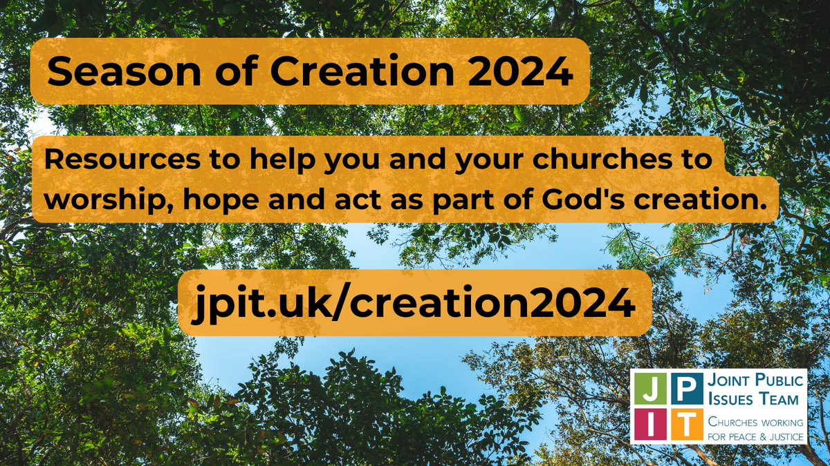 Did you know it is currently the Season of Creation? It ends in a few weeks on 4 October, so still time to engage!

We've collated a whole host of resources and ideas on our website to help you celebrate God's creation in your churches.

Take a look: jpit.uk/creation2024
