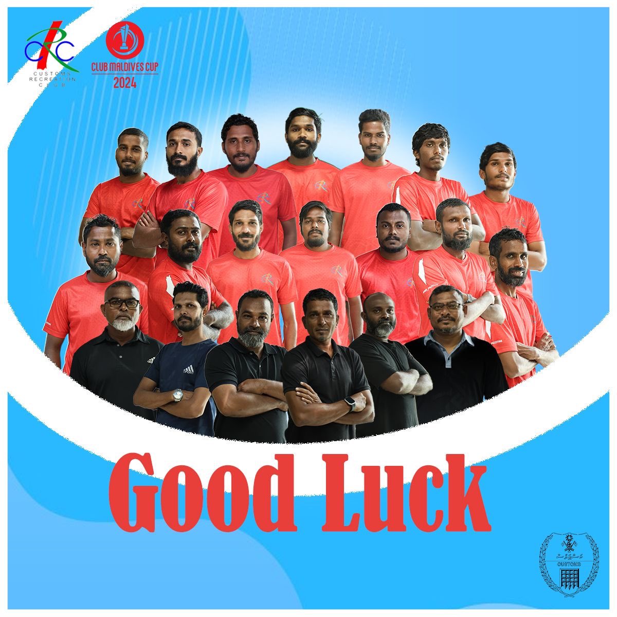 CustomsMv's tweet photo. Wishing Team @CRC_Customs Best of luck as they kick off in the 1st match of @ClubMaldives Cup 2024 β½οΈ tonight!
Our squad has put in countless hrs of practice & hard work. We're all behind you - give it your all & make us proud! π
#TeamCustoms
#Mavesdhaanan
#ClubMaldivesCup https://t.co/Y02fCVCs5p