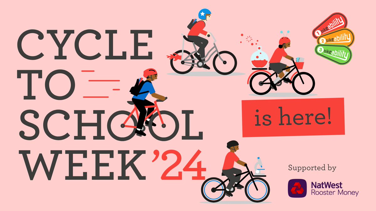 Go_CheshireWest's tweet image. #CycleToSchoolWeek is here! 🏫 🚲 We’re supporting @BikeabilityUK on their mission to bring fun to the school run. Good luck to all the pupils, parents, schools and staff using pedal power to get to school this week - cwac.co/4CVuE 👉cwac.co/ohVtT