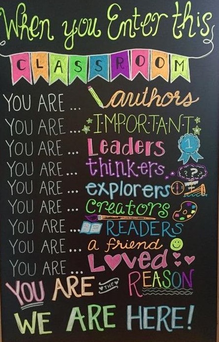 When you enter our classrooms ...