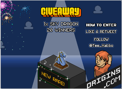 🎁🐉Weekly Rare Giveaway🐉🎁
🐲20 winners! All winners announced Friday 🐲

Rules: ✍️
1⃣ Follow: <a href="/Tee_habbo/">Tee</a> 
2⃣ Like &amp; RT - By September 27th!

GL ALL ♥️ <a href="/HabboOrigins/">Habbo Hotel: Origins</a> #HabboHotelOrigins #Habbo