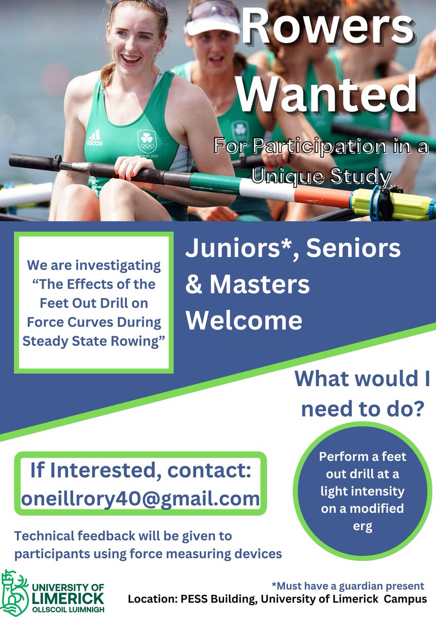 Rowers Wanted!! For participation in a unique study, see details below....