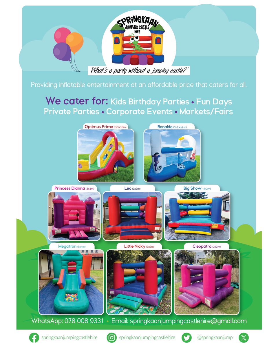 springkaanjump's tweet photo. Itβs PARTY TIME!!!!ππππ° π₯³
Athloneπ
Cleaned, Sanitized & ready for the party! β
Thank you for choosing Springkaan β€οΈπππ§‘π
#jumpwithSpringkaan https://t.co/tFEK9fRUMG