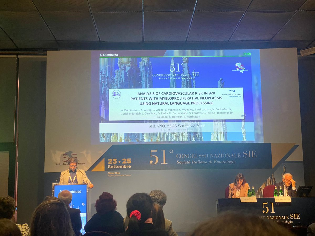 ADuminuco's tweet photo. Machine Learning in PV and ET, our London experience at #SIE2024

#MPN @MPNVoice @G_ICEMD https://t.co/i6ucLvxaZt