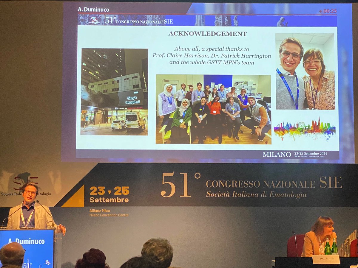 ADuminuco's tweet photo. Machine Learning in PV and ET, our London experience at #SIE2024

#MPN @MPNVoice @G_ICEMD https://t.co/i6ucLvxaZt