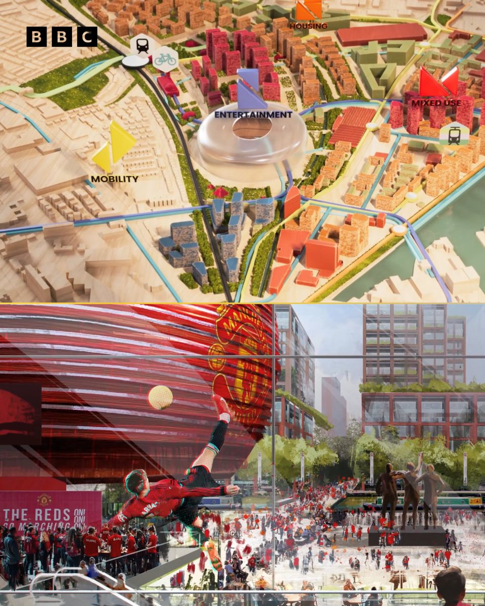 BBCMOTD's tweet photo. The first artist's impressions of Manchester United's stadium revamp have been released 👀

Pic credit: @ManUtd 📸

#MUFC #BBCFootball https://t.co/NkUWYBiBSR