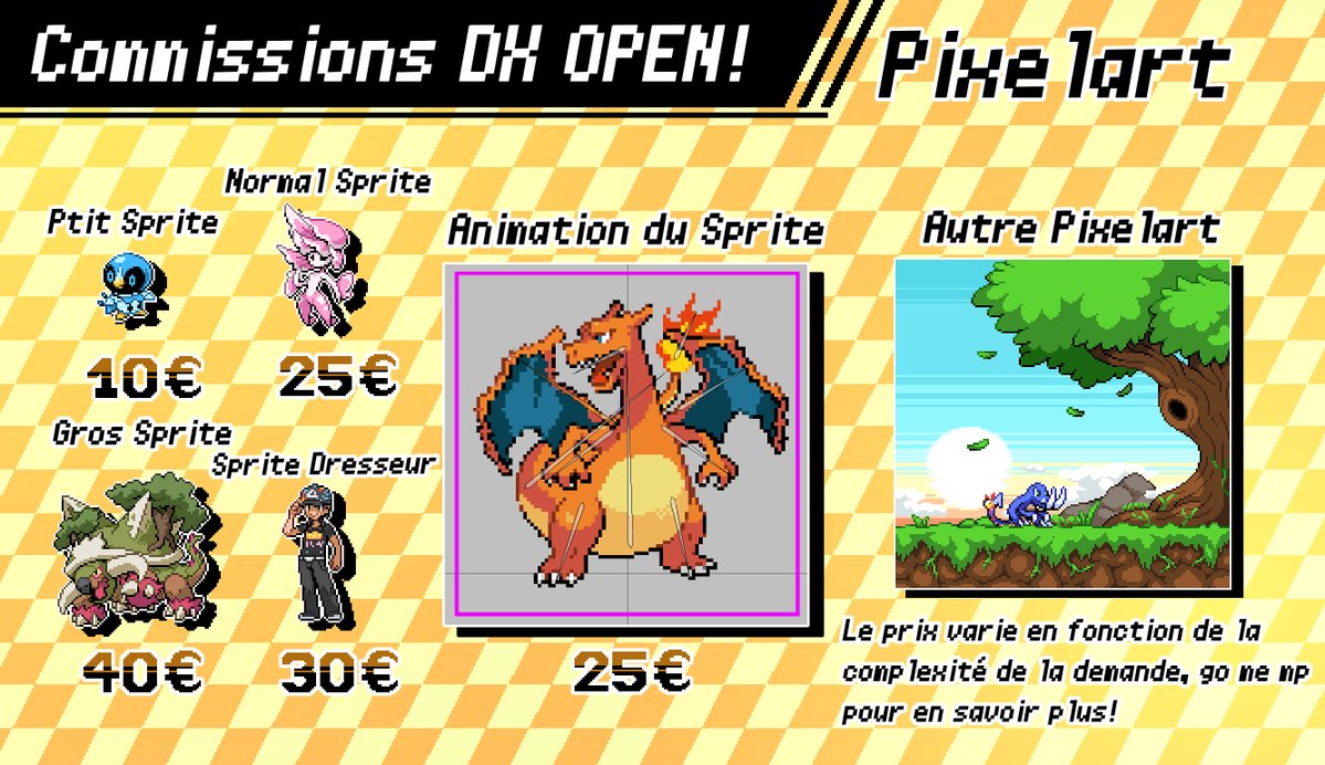 ImaginatorDX's tweet photo. ⭐️LES COMMISSIONS DX SONT ENFIN LA!!⭐️
Partager ça au maximum possible, surtout aux personne qui cherche des commissions. Ça serait franchement très sympa. Go me DM pour les commandes.👀
#commissionopen #Commission #pixelart #art #fnf https://t.co/CBvV6BBarH