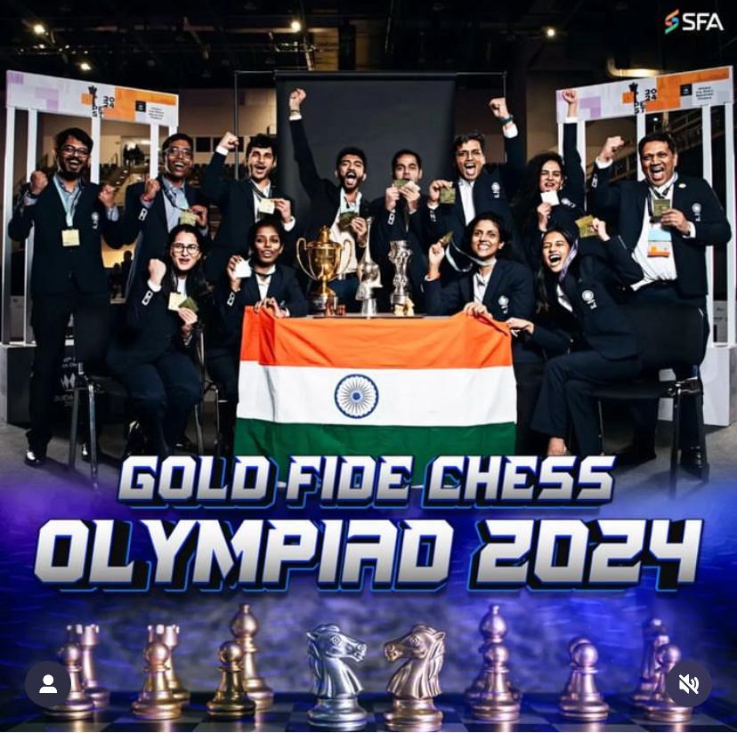 irupeshsawarkar's tweet image. 97 वर्षानंतर भारताला बुद्धीबळ ऑलिम्पियाडमध्ये भारताला सुवर्णपदक!
हरिका द्रोणवल्ली, आर. वैशाली, दिव्या देशमुख, वंतिका अग्रवाल, तानिया सचदेव, पेंटाला हरिकृष्णा, अर्जुन एरिगाइसी, डी गुकेश,
#Chess #olympiadchallenge #Congratulations #india #ChessOlympiad #olympiad2024
