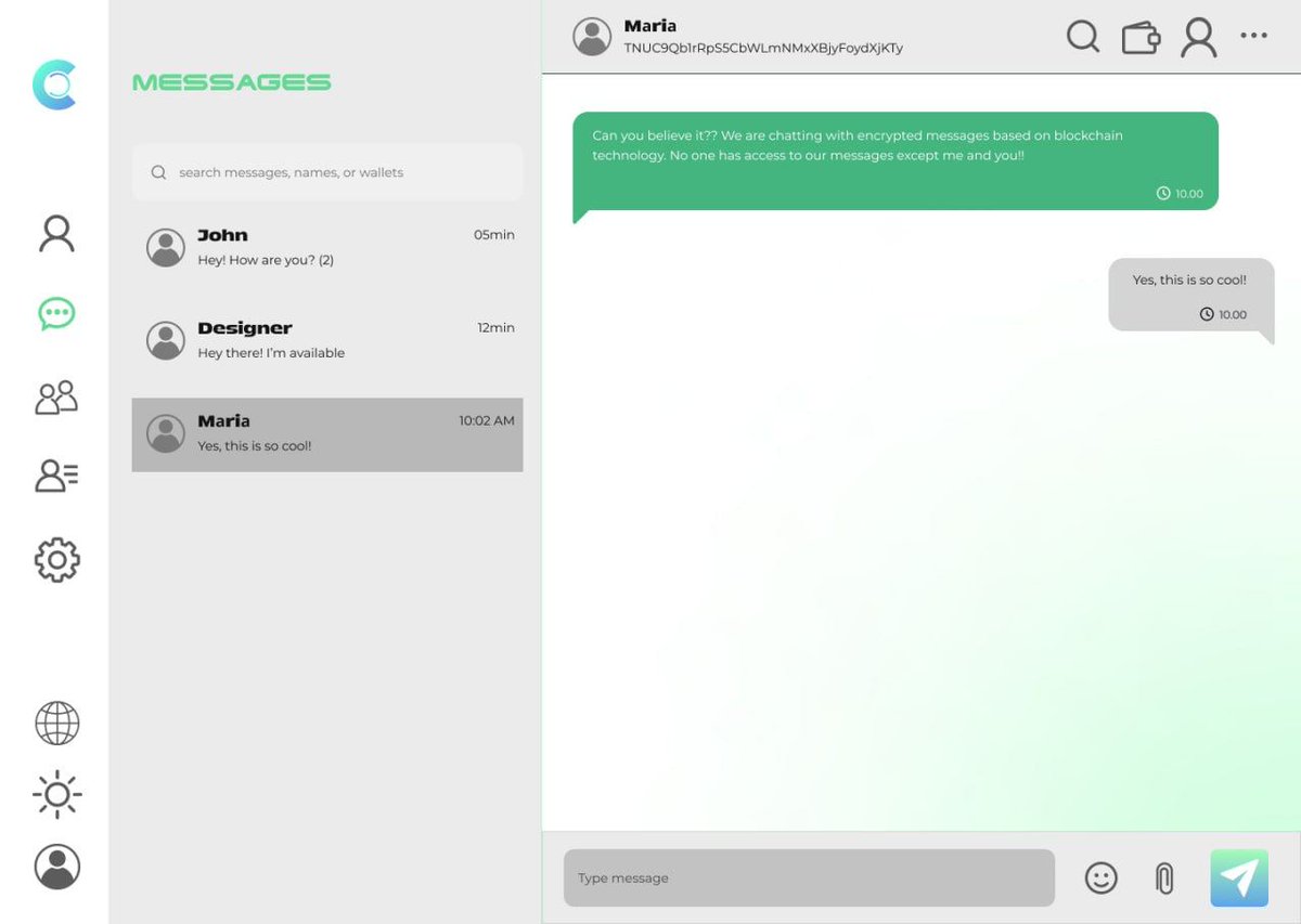 ChatChainApp's tweet image. You don&apos;t like to chat with the Dark design, don&apos;t worry we have the light design for you.

Today we will give more details of both premium features(Revenue sharing coming).

It is ON-CHAIN and DECENTRALIZED !

FIRST EVER.

ChatChain &amp;gt;&amp;gt; SolChat

@Poe_Ether @CryptoTalkMan…