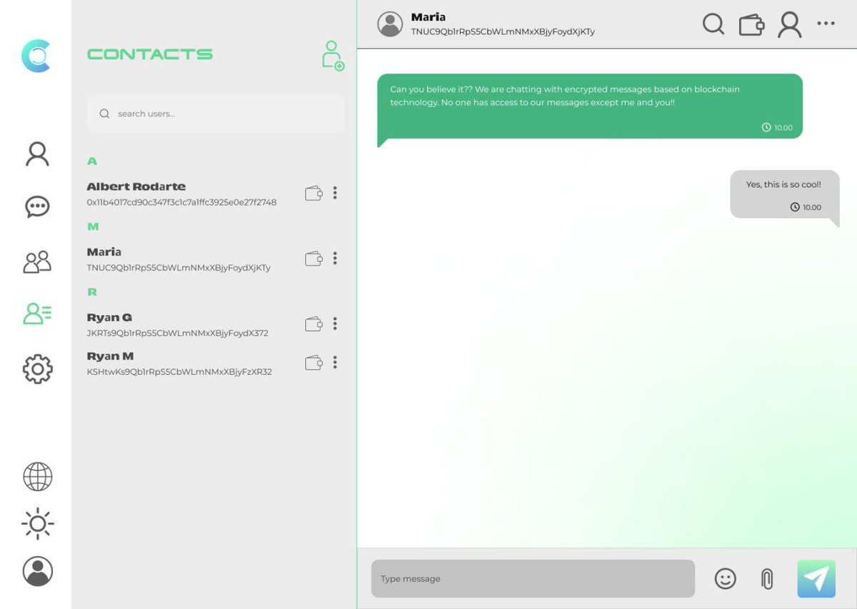 ChatChainApp's tweet image. You don&apos;t like to chat with the Dark design, don&apos;t worry we have the light design for you.

Today we will give more details of both premium features(Revenue sharing coming).

It is ON-CHAIN and DECENTRALIZED !

FIRST EVER.

ChatChain &amp;gt;&amp;gt; SolChat

@Poe_Ether @CryptoTalkMan…