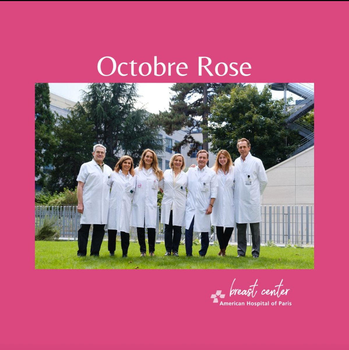 #OctobreRose J-7 : engagés dans la lutte contre le cancer du sein #détectionprécoce. #Prévention #Santé #CancerDuSein. Sur la photo de g à d : DrPhilippe Vielh DrCamille Ozil PrMahasti Saghatchian DrMarie Mikayelyan DrMarc Abehsera DrMyriam Delomenie  Drjean-noel guglielmina