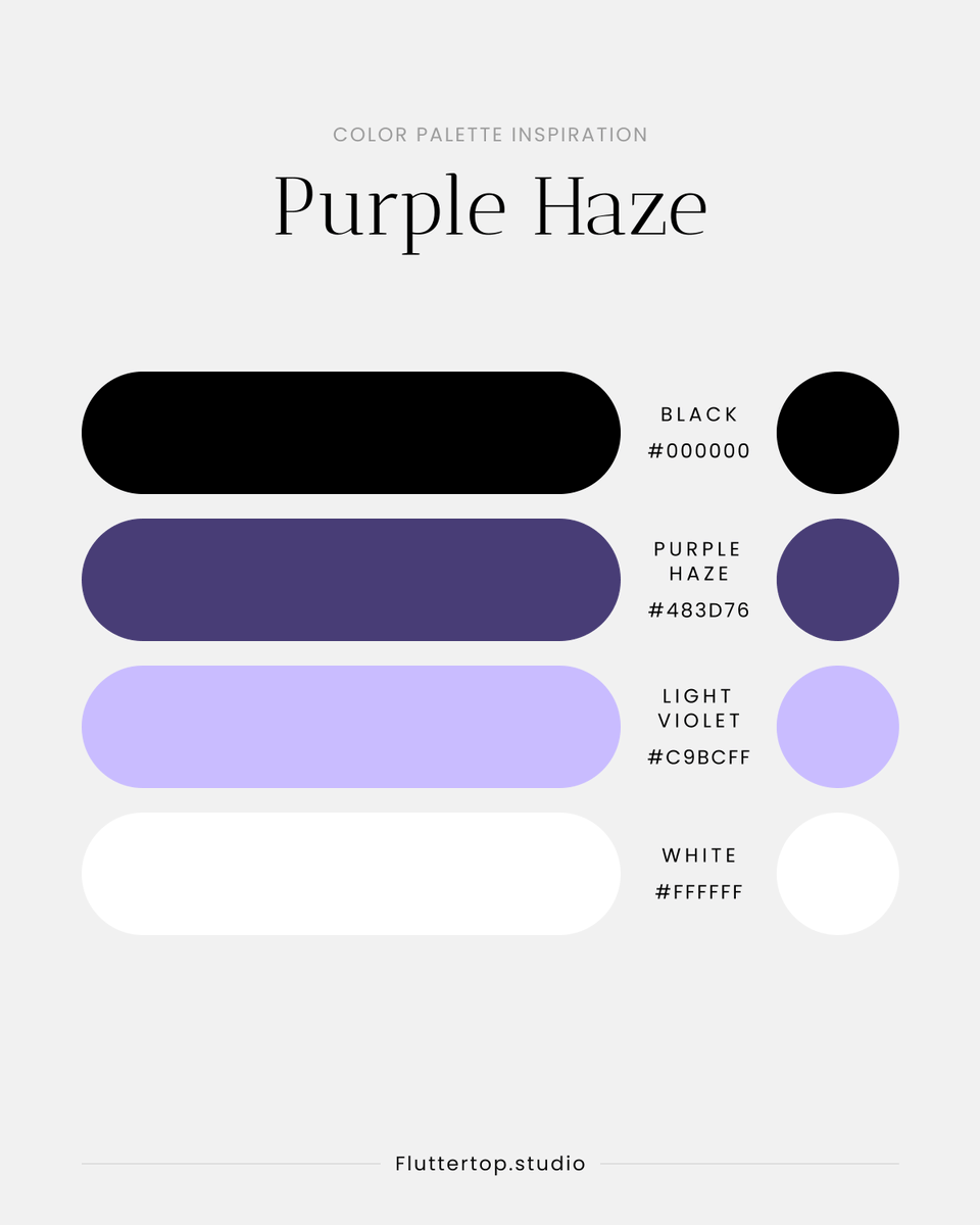 fluttertopuiux's tweet photo. Color palette of the day✨
.
.
.
#color #colors #colorpalette #black #purple #lavender #white #uiux #uiuxdesigner #designers #colorcombination #salonapp #salon #ui #ux https://t.co/g069U38Ps4