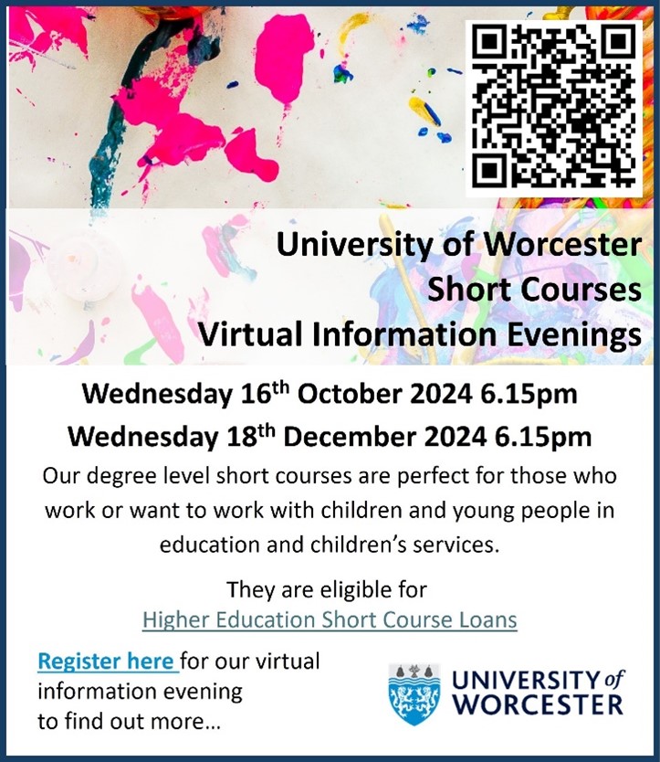 UWChildrenAndFamilies (@uwdcf) on Twitter photo <a href="/worcester_uni/">University of Worcester</a> <a href="/education_uw/">University of Worcester Institute of Education</a> Short Courses
Wondering if a Short Course it’s the right choice for you?
Join us for an online to:
-Learn more about our current short courses on offer
- Chat to the Tutors running the courses
worcester.ac.uk/study/open-day… <a href="/worcester_uni/">University of Worcester</a> <a href="/education_uw/">University of Worcester Institute of Education</a> Short Courses
Wondering if a Short Course it’s the right choice for you?
Join us for an online to:
-Learn more about our current short courses on offer
- Chat to the Tutors running the courses
worcester.ac.uk/study/open-day…