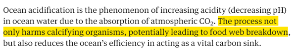 CharlieJGardner's tweet photo. 1/ Why is crossing the planetary boundary for ocean acidification so terrifying?

In more acidic oceans, corals, molluscs and crustaceans are less able to produce their calcium carbonate shells

These creatures underpin ocean food webs https://t.co/0XwSlpQSLY