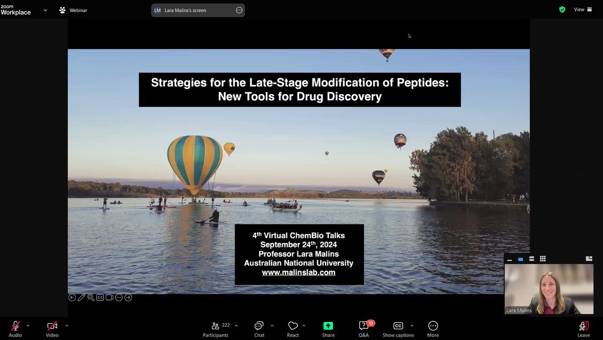 Virtual ChemBio Talks (inactive account) (@chembiotalks) on Twitter photo The second talk of the Virtual <a href="/ChemBioTalks/">Virtual ChemBio Talks (inactive account)</a> was given by Lara Malins <a href="/Malins_Lab/">Malins Lab</a>. She talked about her group's research on "Strategies for the late-stage modification of peptides: new tools for drug discovery". onlinelibrary.wiley.com/doi/10.1002/an… The second talk of the Virtual <a href="/ChemBioTalks/">Virtual ChemBio Talks (inactive account)</a> was given by Lara Malins <a href="/Malins_Lab/">Malins Lab</a>. She talked about her group's research on "Strategies for the late-stage modification of peptides: new tools for drug discovery". onlinelibrary.wiley.com/doi/10.1002/an…