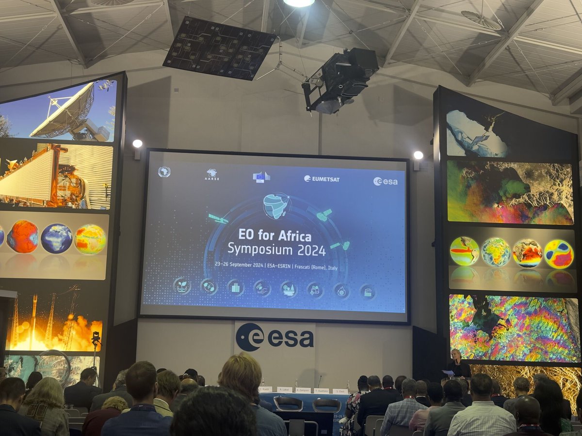 BachirSM's tweet photo. From 23 - 26 September, We are having the EO4AFrica Symposium in Frascati: 4 intensive days of discussion, and update from the EO Community, but a key outcome is "strengthening Africa - Europe Collaboration on EO and at large on Space Technologies" https://t.co/BPshcPhHQE
