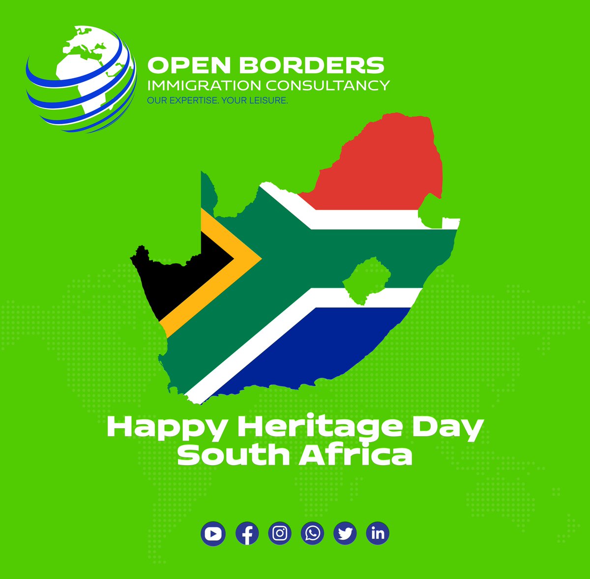 openbordersic's tweet photo. Happy Heritage Day, South Africa! 🇿🇦

OBIC is proud to help people from all walks of life make South Africa their home. Today is a day to embrace and honour your heritage, whether you're new to our shores or a lifelong resident.

#HeritageDay #ProudlySouthAfrican #OBIC https://t.co/MKLObB4iGp