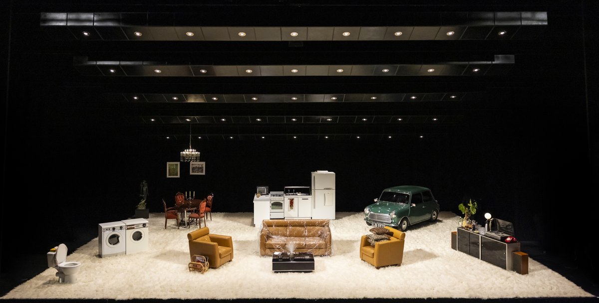 A moment of appreciation for the incredible Abigail's Party set 😍

The CARPET. The TOILET. The MINI. Just all of it really!

Designer: Anna Yates
Associate Designer: Delyth Evans
Lighting Designer: Joshua Gadsby
Associate Lighting Designer: Johanne Jenson