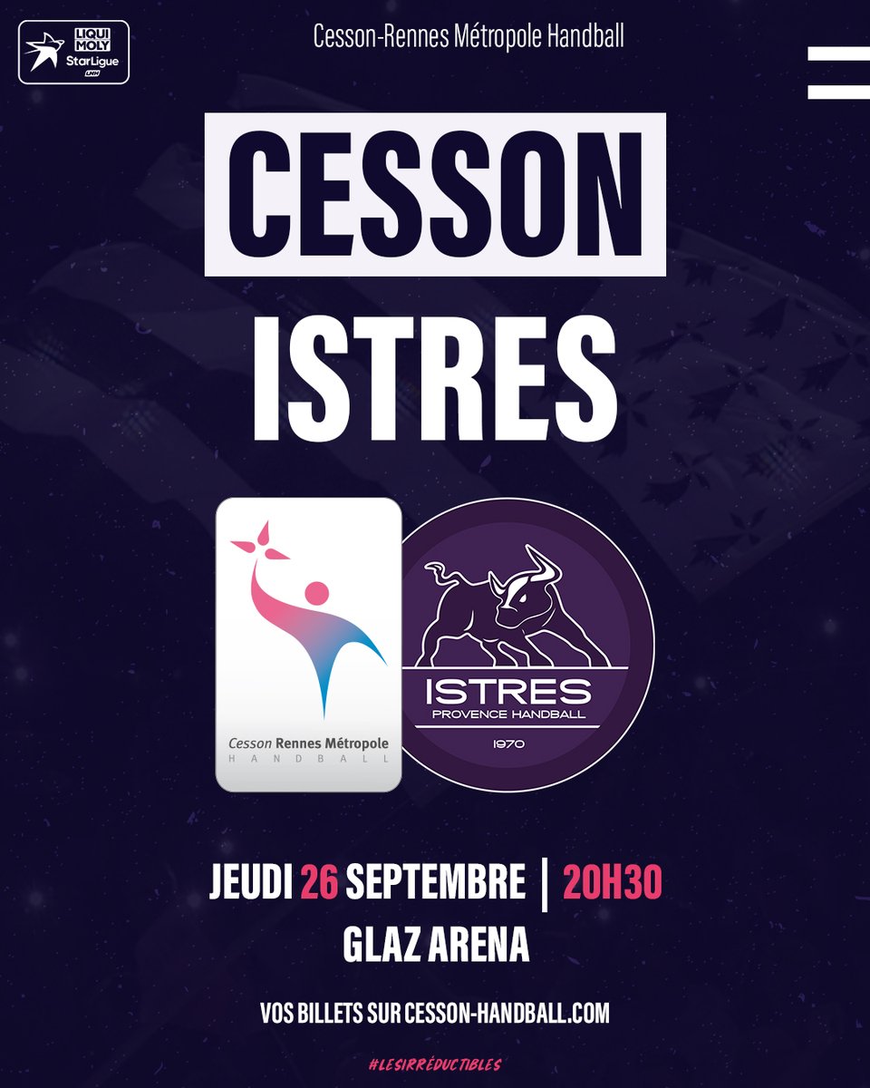 #handball Jeudi soir, Titouan Castryck donnera le coup d'envoi de la rencontre Cesson-Istres à la Glaz Arena !
Billetterie : billetterie.cesson-handball.com
#cesson #istres