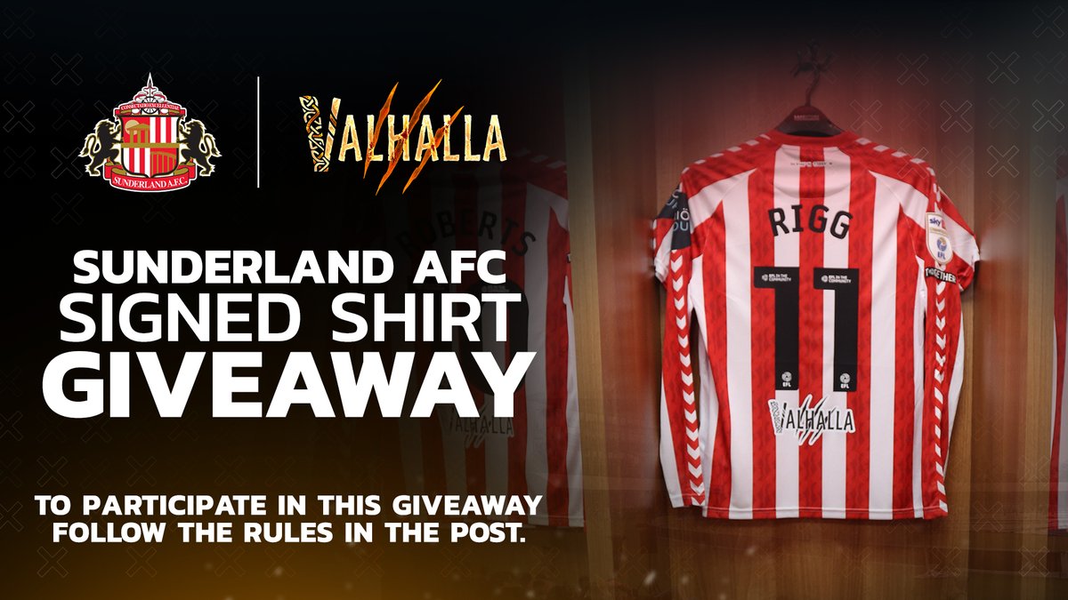 👕 Win a signed #SAFC shirt courtesy of Valhalla!

To be in with a chance of winning:
1⃣ Follow <a href="/SunderlandAFC/">Sunderland AFC</a> &amp; <a href="/RealFlokiInu/">Floki</a>
2⃣ Like and repost this post
3⃣ Tag three friends