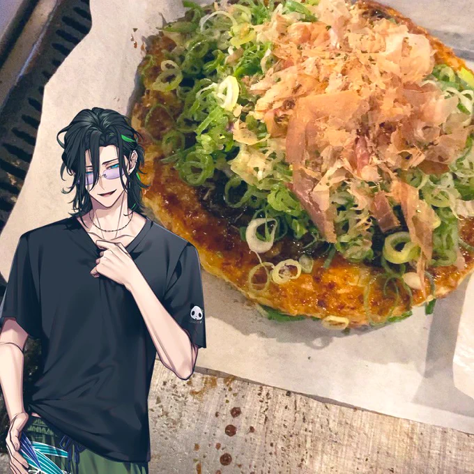 これはインターネット絶ってる間に撮った笹貫にお好み焼き見せてる写真 