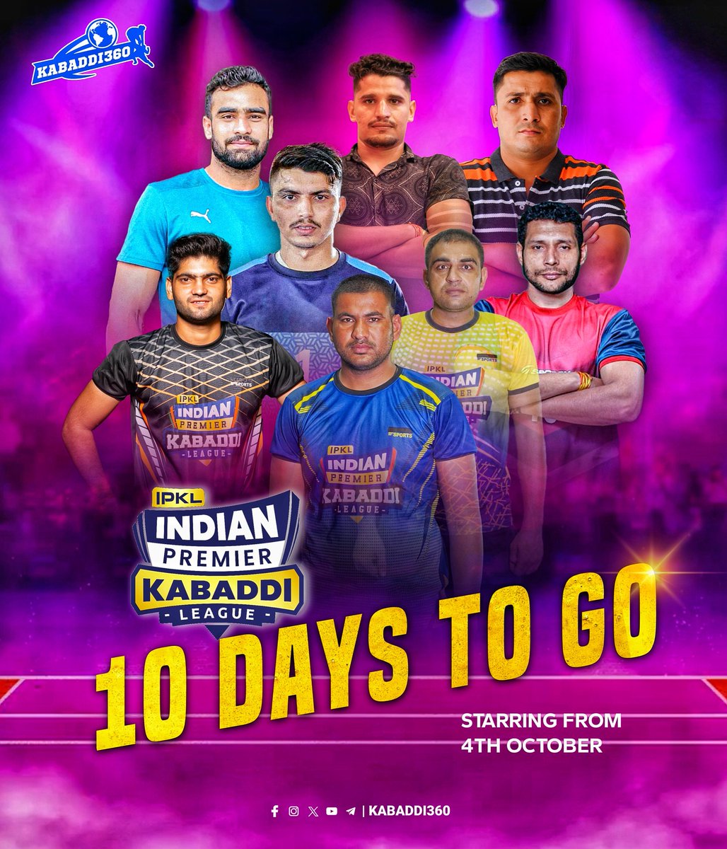 Kabaddi_360's tweet photo. Countdown begins! ⏳
🔟 days left for Indian Premier Kabaddi League, live on Sony Sports Network!
.
#ipkl #ipkl2024
#indianpremierkabaddileague
#kabaddileauge #sonysportsnetwork
#kabaddi360 https://t.co/ku1UVkHDtK