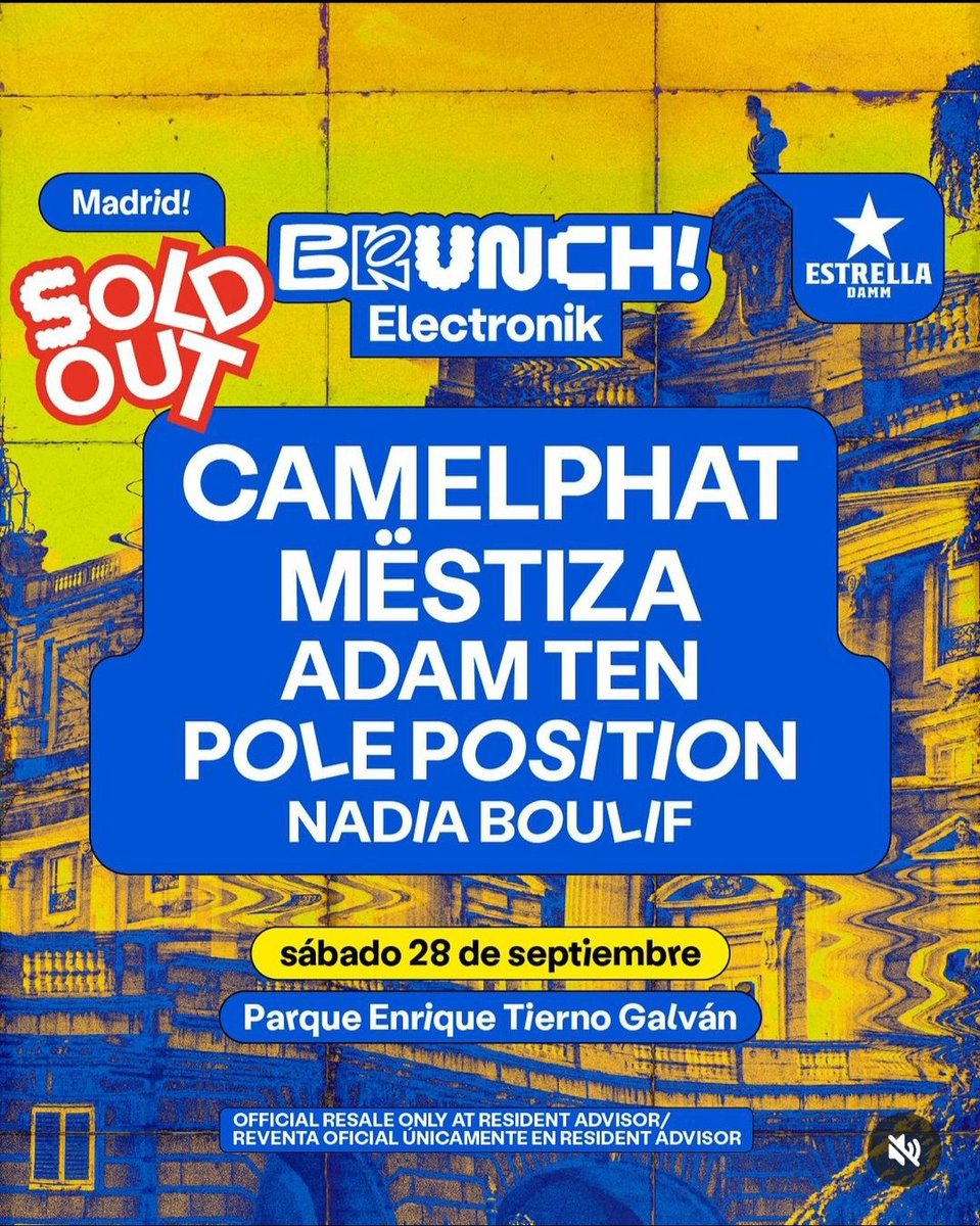 kikeglezrm's tweet photo. Vendo 4 entradas para el Brunch Electronik el 28 de septiembre. Posibilidad de cambio de nombre.  #Camelphat #MESTIZA  #Madrid https://t.co/MgG5DRlJnN