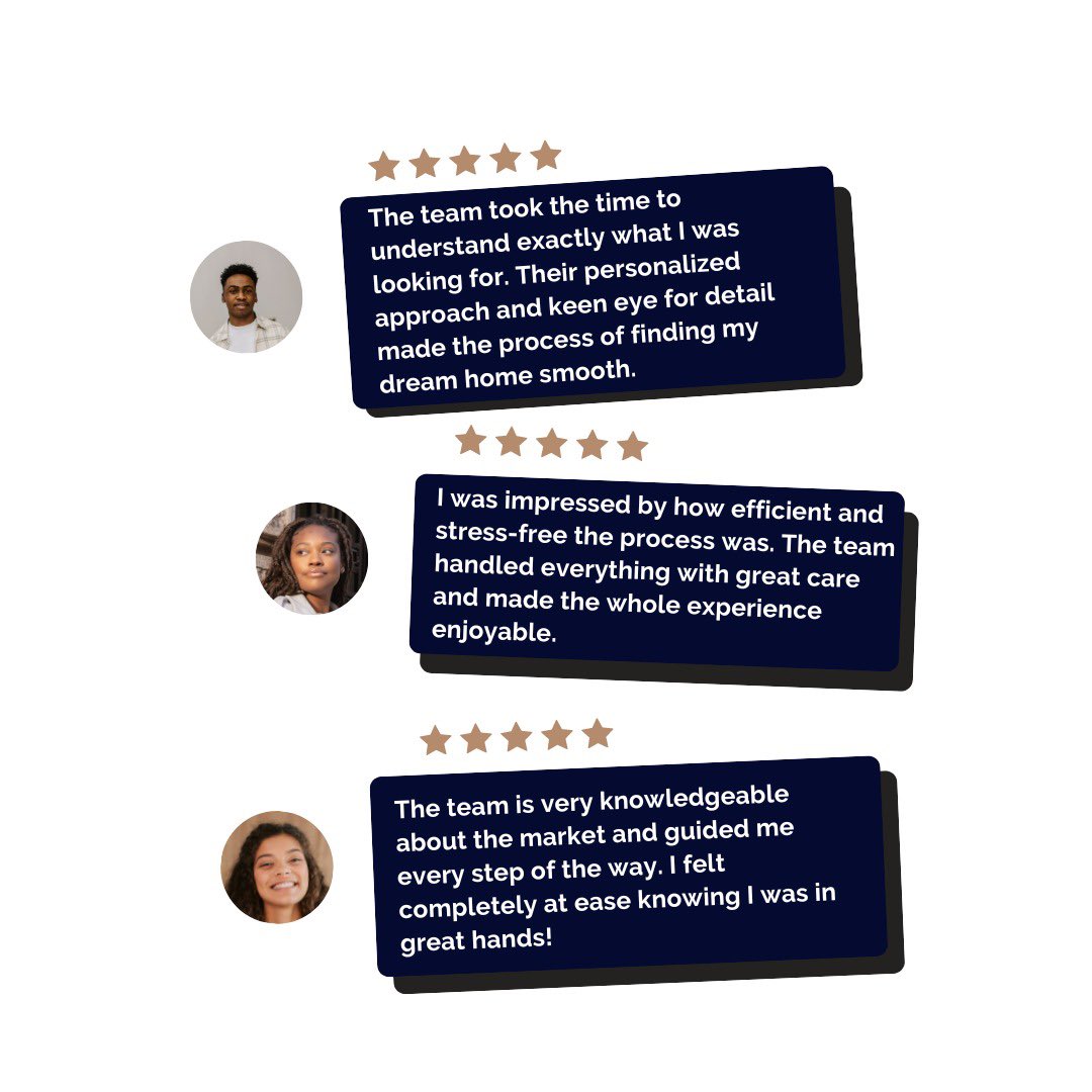 Client satisfaction is the heart of our business! We take pride in delivering a personalized, stress-free, and expert service tailored to your unique needs. Whether you’re searching for your dream home or the perfect investment, we’re here to guide you every step of the way.