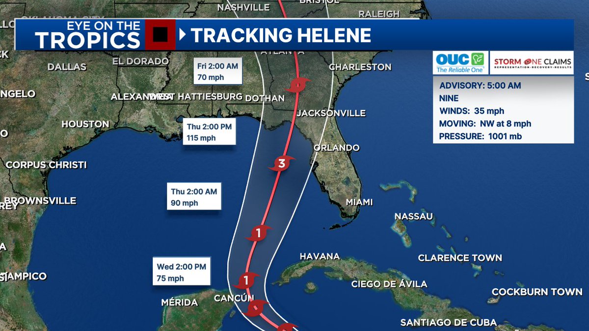 mrweathermanonx's tweet photo. Good Morning!

FOR CENTRAL FLORIDA: The area in the Caribbean will be Helene soon. It will be a powerful Hurricane in the Gulf of Mexico by Thursday. (1/...) https://t.co/4UFQUd1Dnd