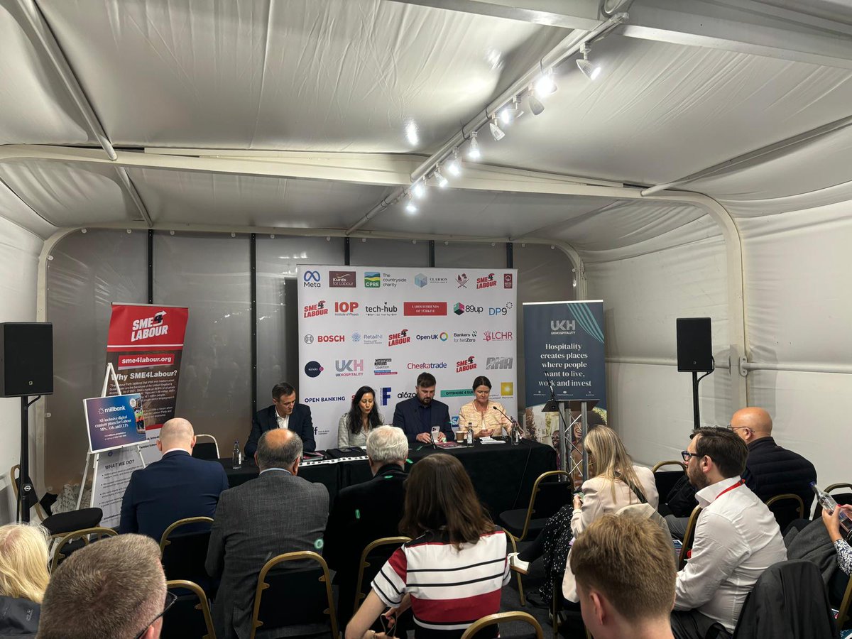 We're all set up for our fringe event 'Serving Britain: how hospitality SMEs can deliver recovery' at Labour Party Conference, in partnership with <a href="/SME4LABOUR/">SME4Labour</a>.

Great to be joined by MPs @_SoniaKumar, <a href="/LewisAtkinson/">Lewis Atkinson MP</a> and <a href="/ChrisWebbMP/">Chris Webb MP</a>.

#ServingBritain #Lab24