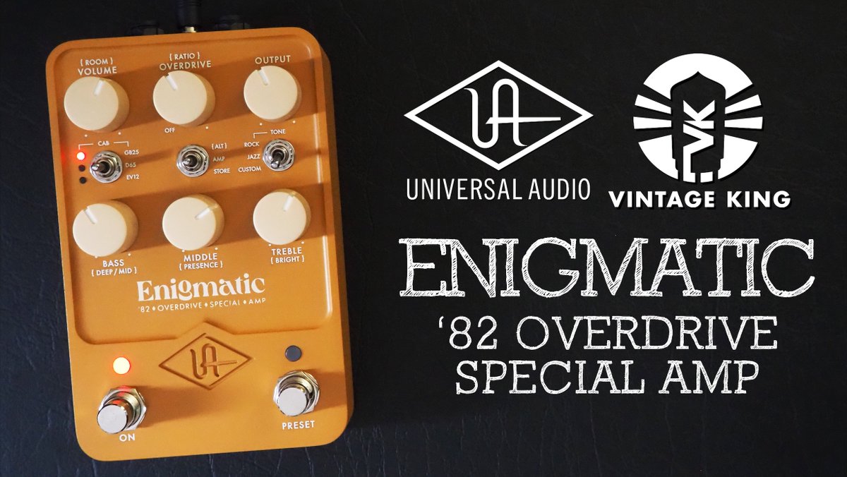 pedaloftheday's tweet image. Excited to bring you another unit from the @UAudio lineup today - the UAFX Enigmatic '82 Overdrive Special Amp!! This one brings you tones favored by the likes of #SRV, @JohnMayer, #Santana and more...thanks to @vintageking, too - cheers!!

youtu.be/tjCMdweQwc4

#pedaloftheday