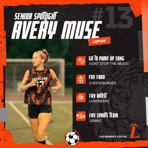 LHSWsoccer's tweet photo. Senior Spotlight: #13 Avery Muse https://t.co/vpsgLF4P50