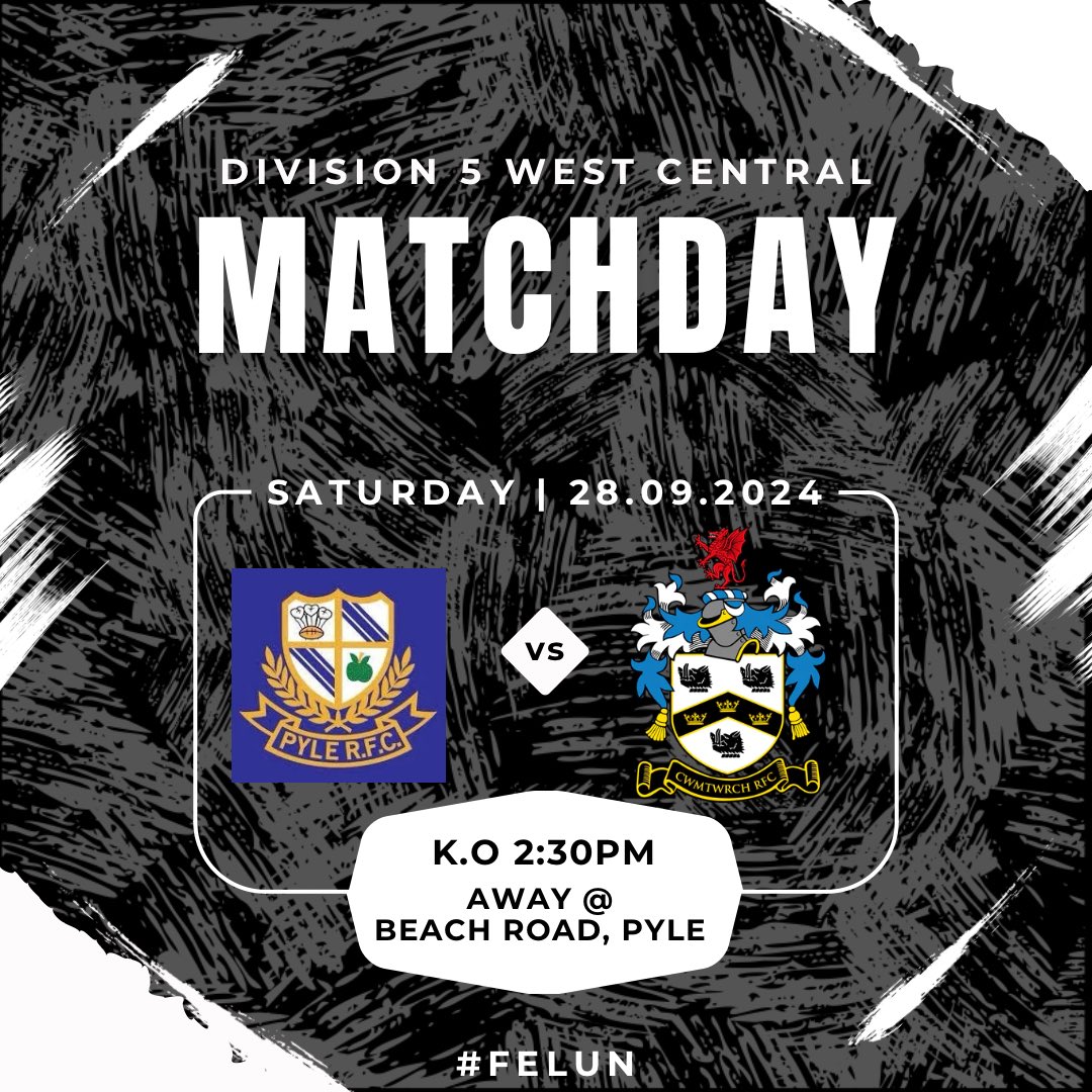 On Saturday, the boys take on Pyle RFC away⚫️⚪️

If you’re on the bus, it will be leaving the hotel at 12:30pm🚍

#FelUn