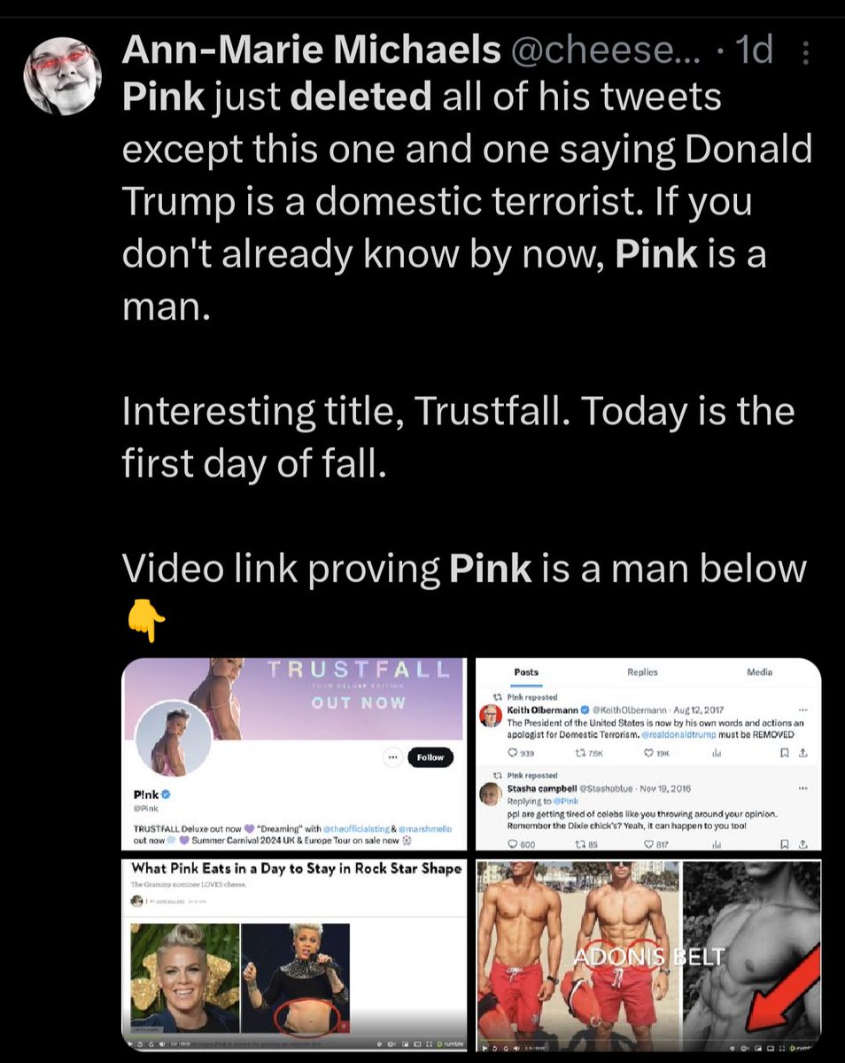 RubenRodInSa's tweet photo. Yesterday We Received PINK COMMS 😜😜😜

1) Trump's Hair was PINK because of the lighting at his Rally.

2) Elon was somewhere in New York and the lighting was also PINK.

3) The He/She know as PINK Deleted all of his Tweets.

4) Gene Ho created a TikTok showing a bicycle with a PINK tire rim.

Let's 👀 what happens 🍿🍿🍿