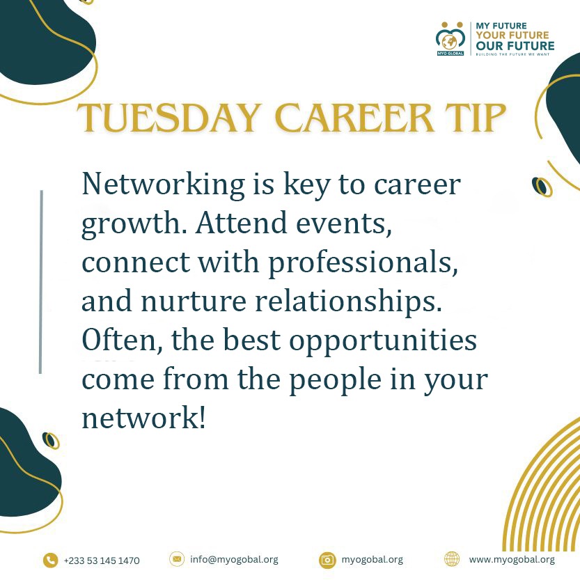 Building a strong network can open doors to new opportunities, provide support, and enhance your professional growth. Remember, who you know can be just as important as what you know!

#myoglobal #networking #tuesdaycareertips #professionalgrowth