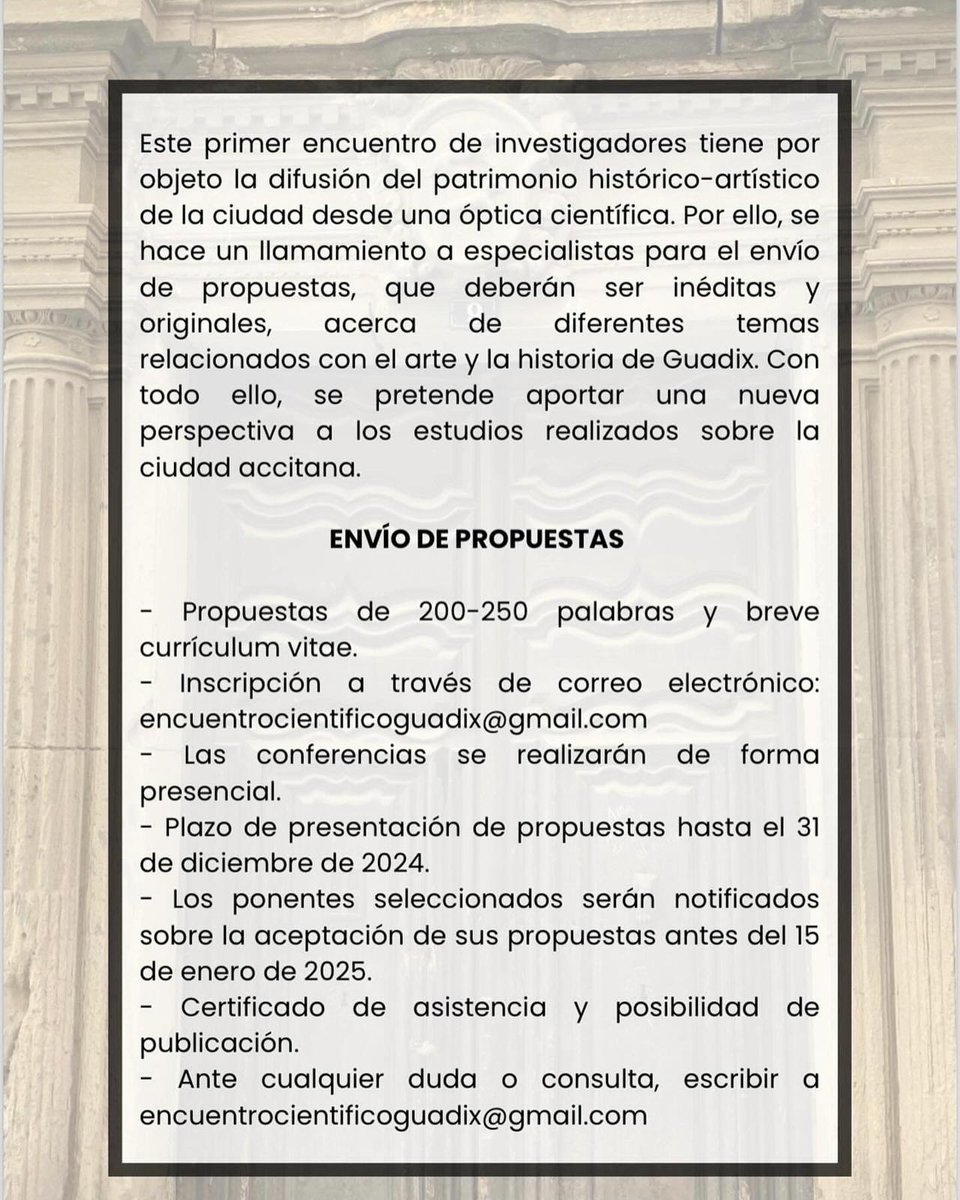 Aytodeguadix's tweet photo. El Ayuntamiento de Guadix colabora con ADEPA en el I Encuentro científico de investigadores sobre arte, historia y patrimonio de la ciudad de Guadix
<iframe src="https://t.co/VGubwSae9R https://t.co/VLERvTb9lx