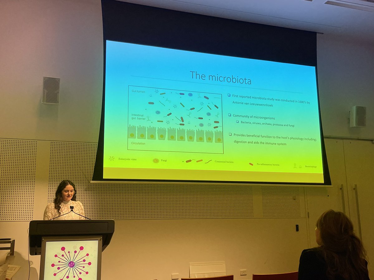 So proud of my PhD bestie <a href="/MikaelaWhitty/">Mikaela Whitty</a> from <a href="/PetrovskiLab/">Petrovski Lab</a> who presented her very cool work on finding a lytic phage for Faecalibacterium prausnitzii ✨🧫 

#bmh2024 <a href="/bmh2024Melb/">Biomolecular Horizons 2024</a> <a href="/MAPP_postgrads/">La Trobe MAPP Postgrads</a> <a href="/MAPP_latrobe/">Microbiology, Anatomy, Physiology and Pharmacology</a> <a href="/SABE_latrobe/">La Trobe Agriculture, Biomedicine & Environment</a> <a href="/PhageAustralia/">Phage Australia - Connect. Discover. Cure</a>