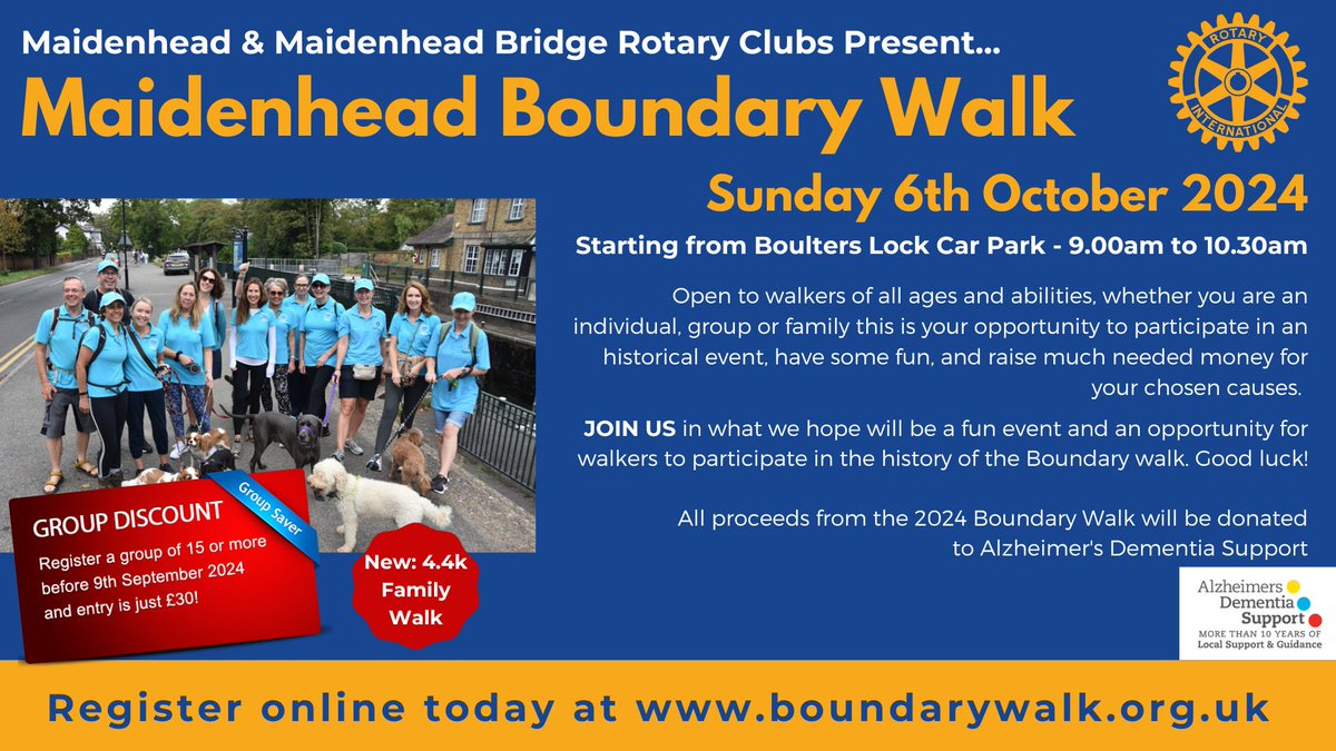 Open to walkers of all ages and abilities - individuals, groups or families - this is your opportunity to participate in an historical event, have some fun, and raise much needed money for your chosen causes.

Sun 6 Oct 2024, 9:00-10:30am

Register online boundarywalk.org.uk