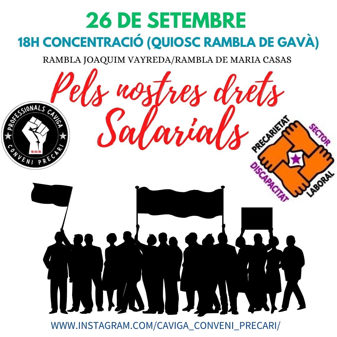 cavigaenlluita's tweet photo. 📢 Pels nostres drets salarials! Acompanyeu-nos a la concentració que farem pròximament a Gavà!

📅 26 de setembre
📍Quiosc Rambla de Gavà, Rambla Joaquim Vayreda / Rambla de Maria Casas

@precarietatlsd @AjuntamentGava https://t.co/bmQxZKuAC7