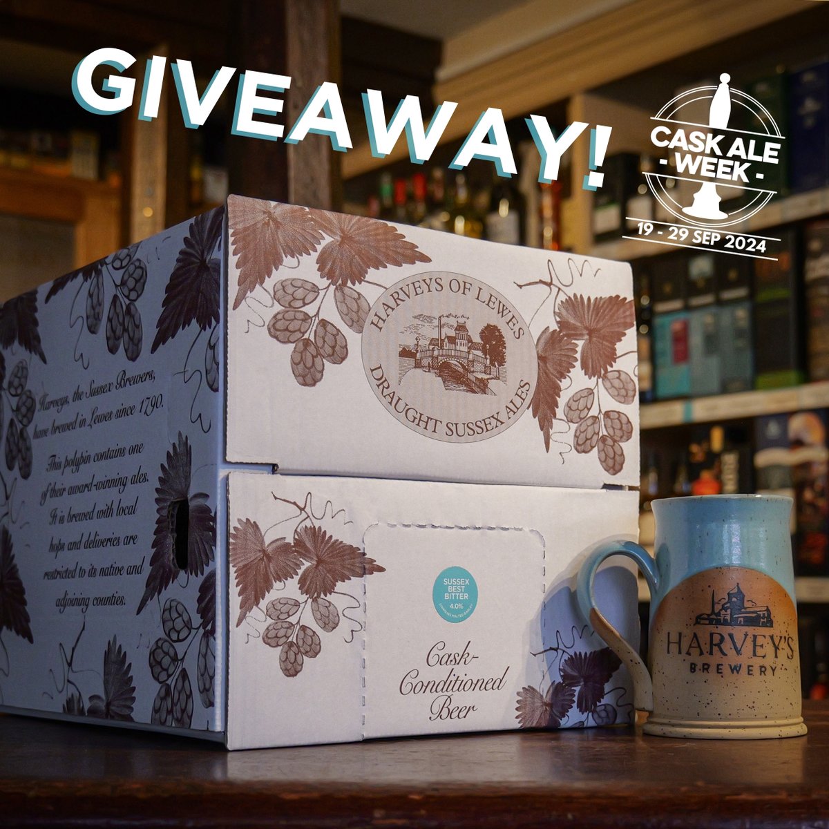 Harveys1790's tweet image. GIVEAWAY! 🍻 To celebrate #CaskAleWeek2024, we&apos;re giving you the chance to win a Polypin (36 pints!) of our Sussex Best Bitter and a handmade ceramic tankard! 

Find out how to enter &amp;amp; see the full T&amp;amp;Cs here: harveys.org.uk/news/cask-ale-…