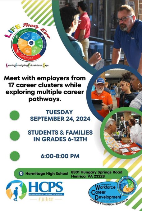 Are you ready to be #LifeReady? #HenricoCTE #CareerReady #Henrico #henricova #CareerExploration